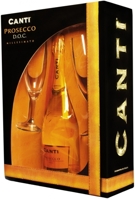 Игристое вино Канти Просекко, 0,75 в подарочной коробке с 2-мя бокалами, 2016