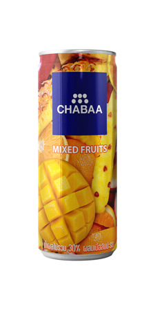 Напиток CHABAA Фруктовый микс с мякотью, 230 мл в алюминиевой банке. Цена за упаковку 24 банки.