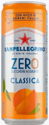 Напиток газированный "Сан Пеллегрино ZERO Aranciata" с соком Апельсина, 330 мл, в алюминиевой банке. Цена за упаковку 12 банок