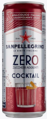 Газированный напиток "Sanpellegrino ZERO Cocktail", 330 мл в алюминиевой банке. Цена за упаковку 12 банок